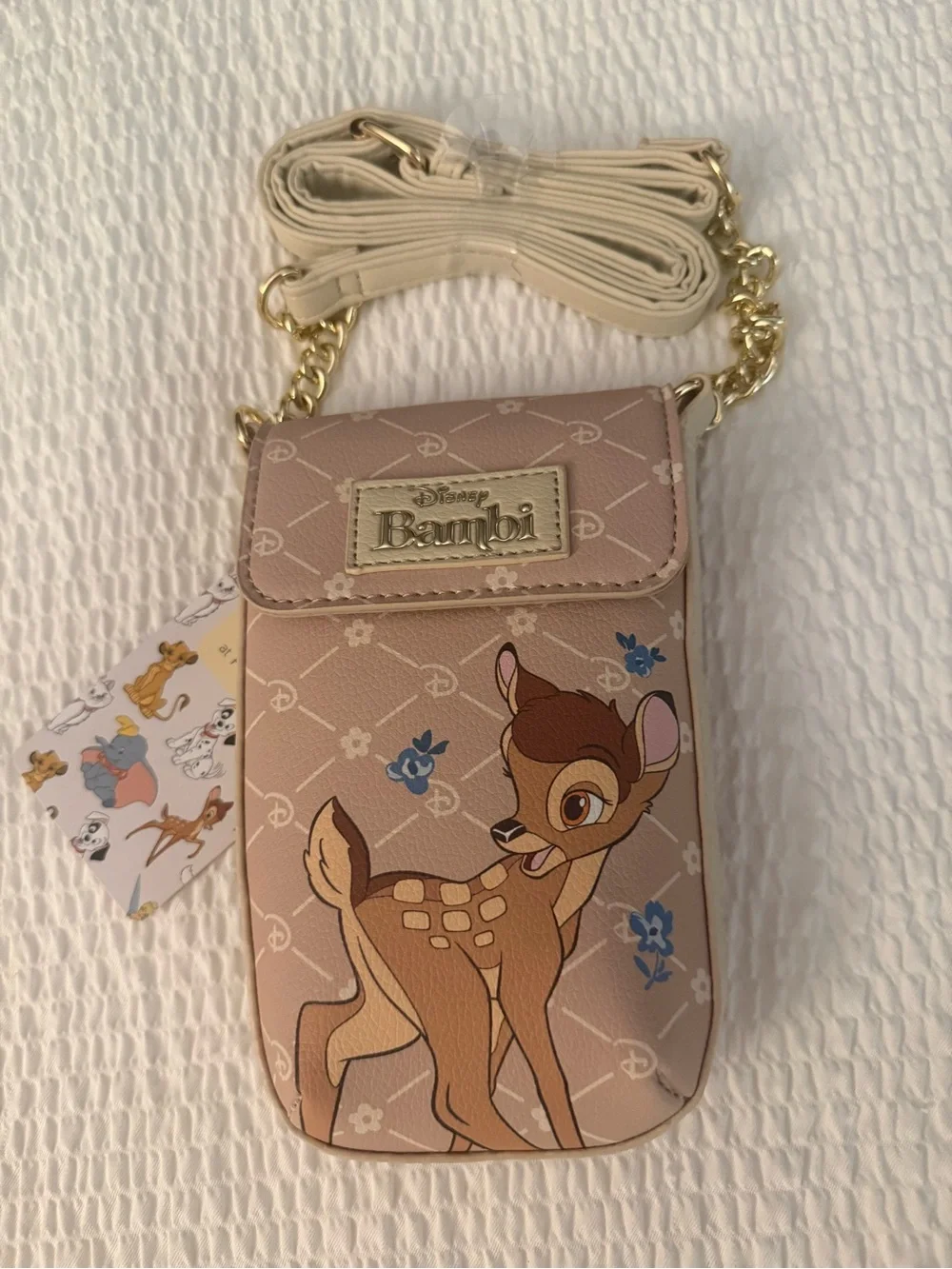 New womens Disney Bambi Crossbody Bag with Gold Accents